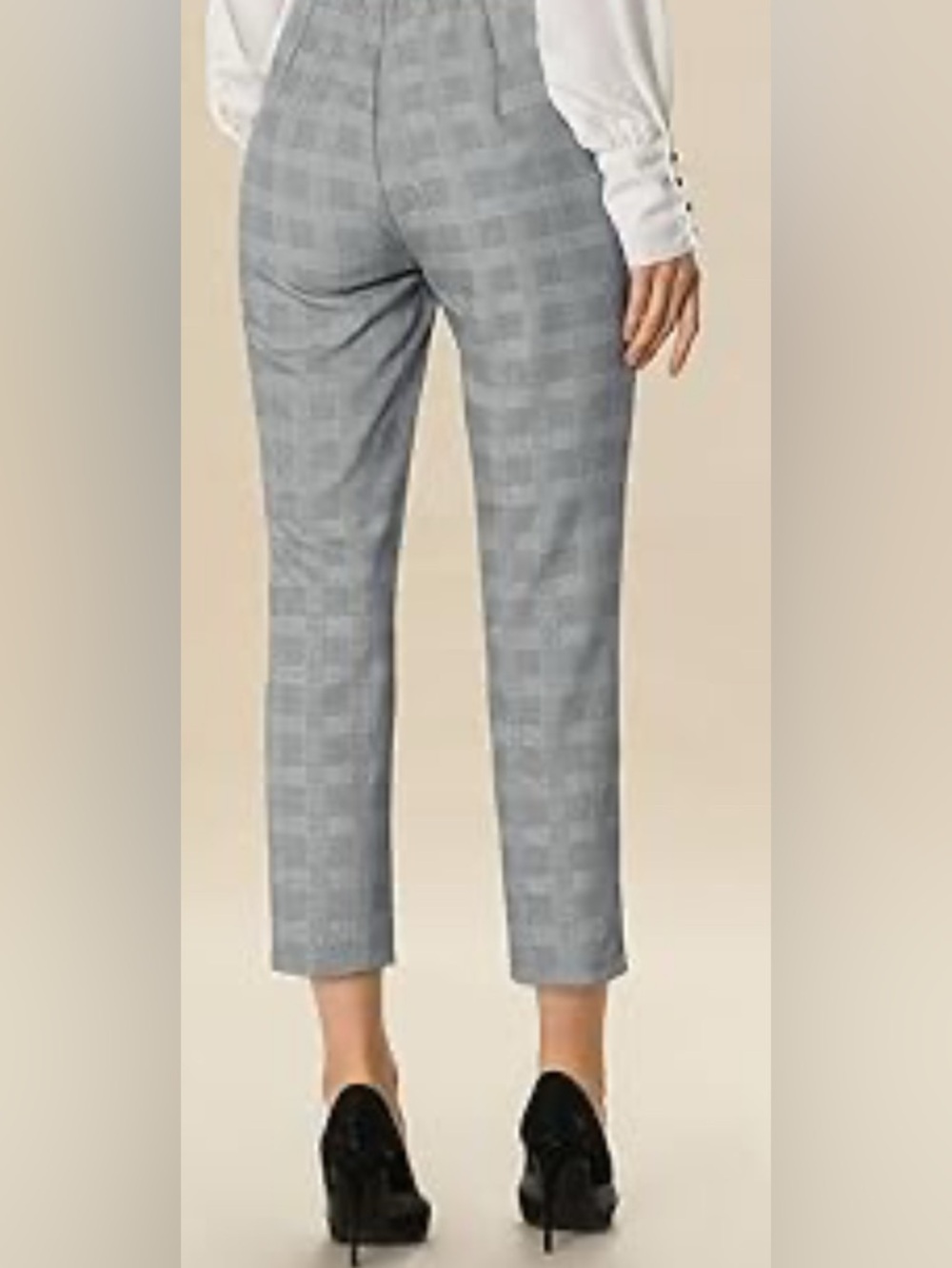Gray Plaid high waist Pants